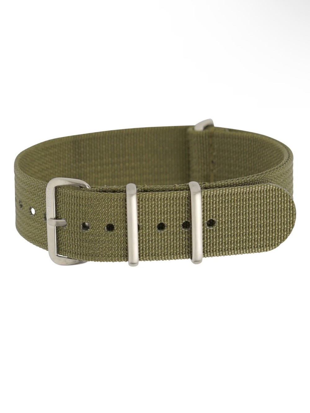 Threaded Leather Co. Ribbed Military Nylon Watch Strap - Olive Green (18mm)